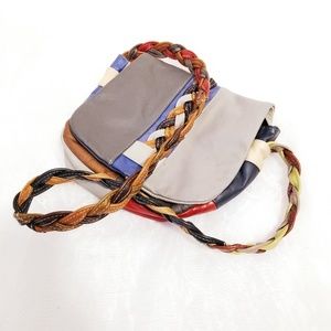 Genuine Leather Patchwork Crossbody Bag